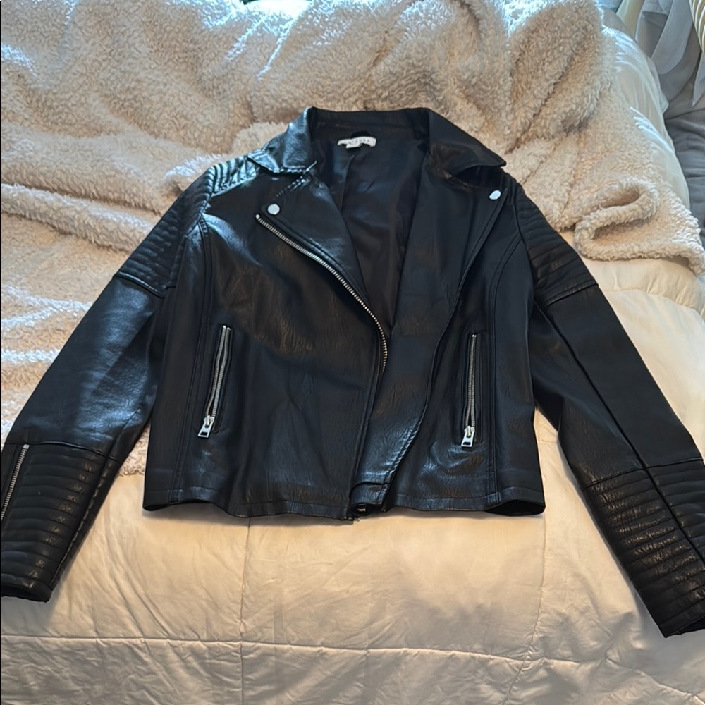 Topshop Faux Leather Biker Jacket size 8